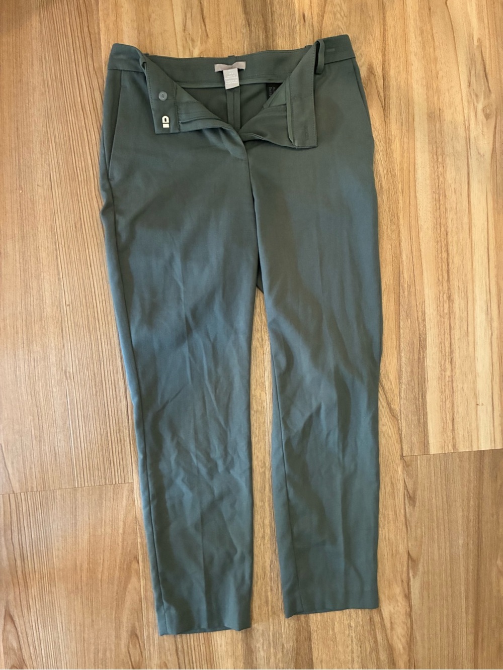 H&M Olive Straight-Leg Dress Pants